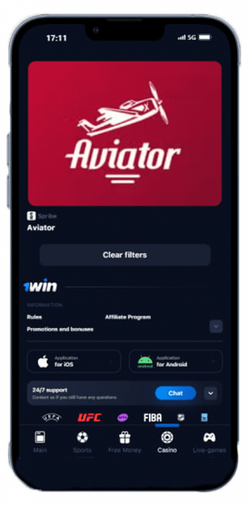 screenshot of the apk aviator download