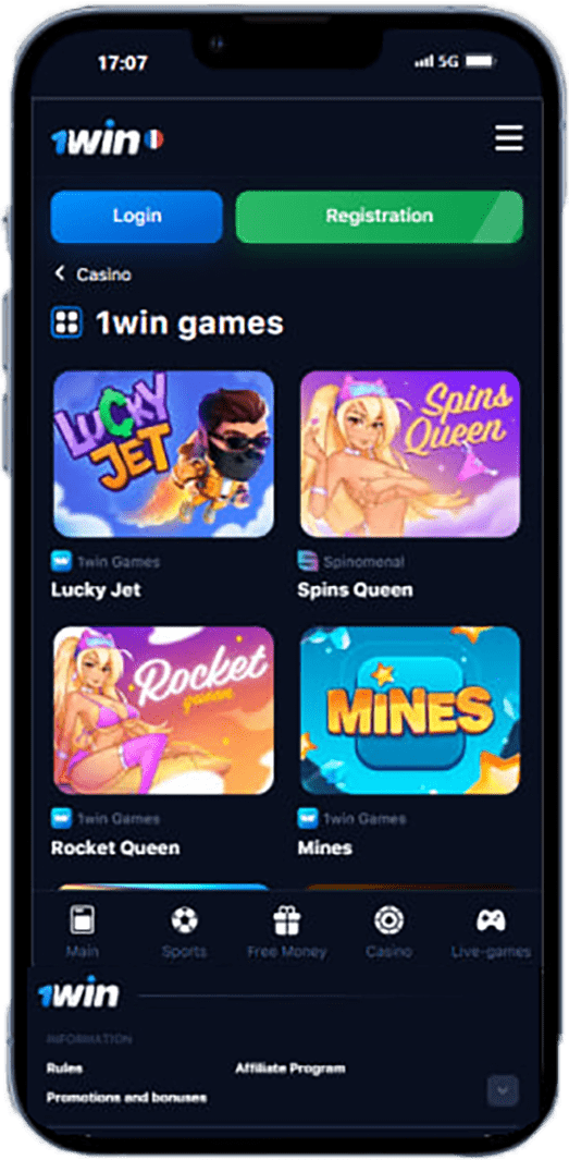 screenshot of the casino games